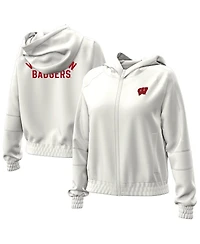 Under Armour Women's Natural Wisconsin Badgers Gameday Rival Fleece Full-Zip Cropped Hoodie