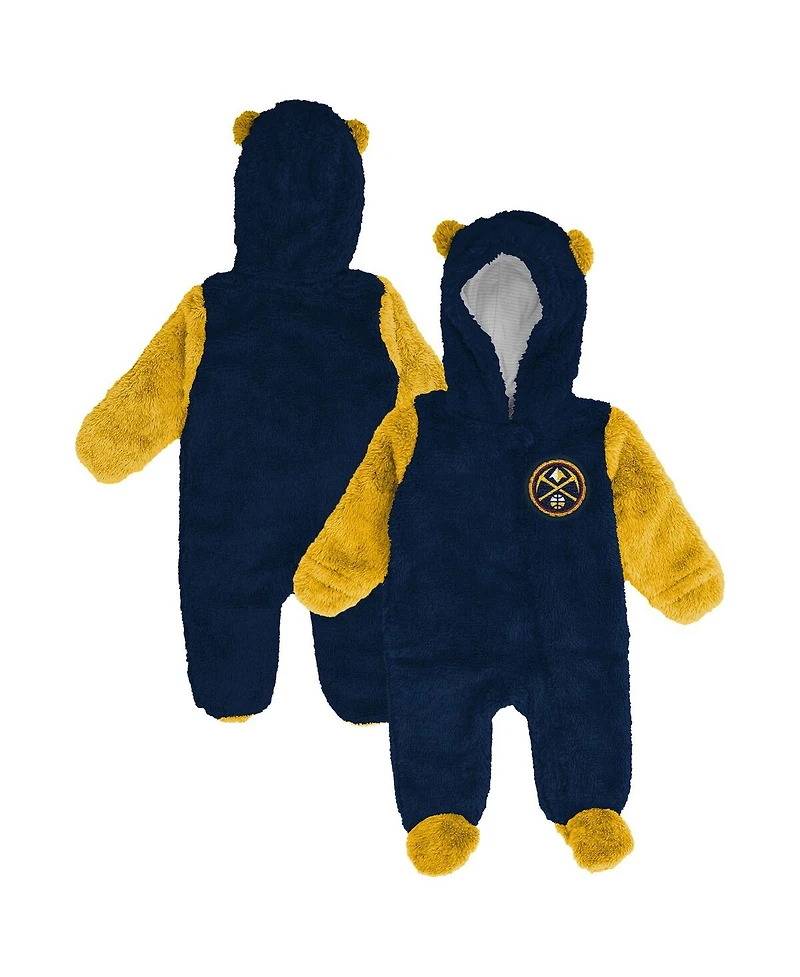 Outerstuff Baby Boys and Girls Newborn Navy Denver Nuggets Stay Napping Fleece Bunting Full-Zip Sleeper