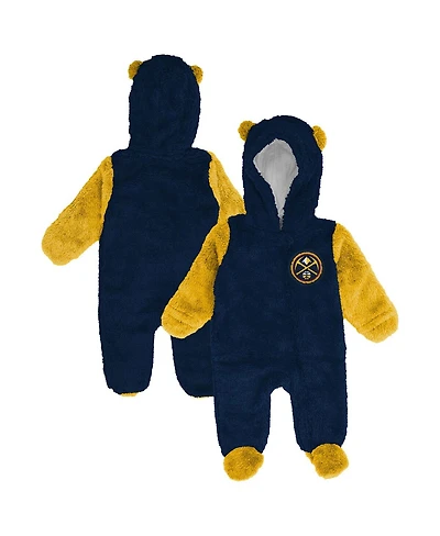 Outerstuff Baby Boys and Girls Newborn Navy Denver Nuggets Stay Napping Fleece Bunting Full-Zip Sleeper