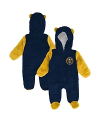 Outerstuff Baby Boys and Girls Newborn Navy Denver Nuggets Stay Napping Fleece Bunting Full-Zip Sleeper