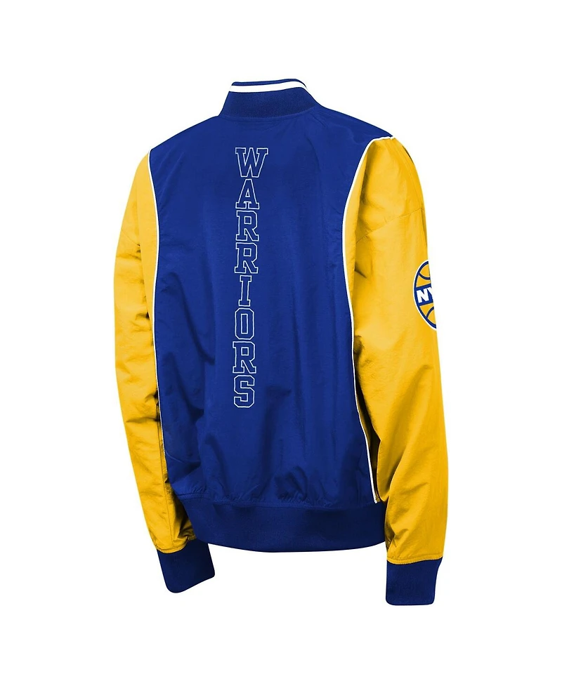 Outerstuff Big Boys and Girls Royal/Gold Golden State Warriors Two-Pointer Full-Zip Windbreaker Jacket
