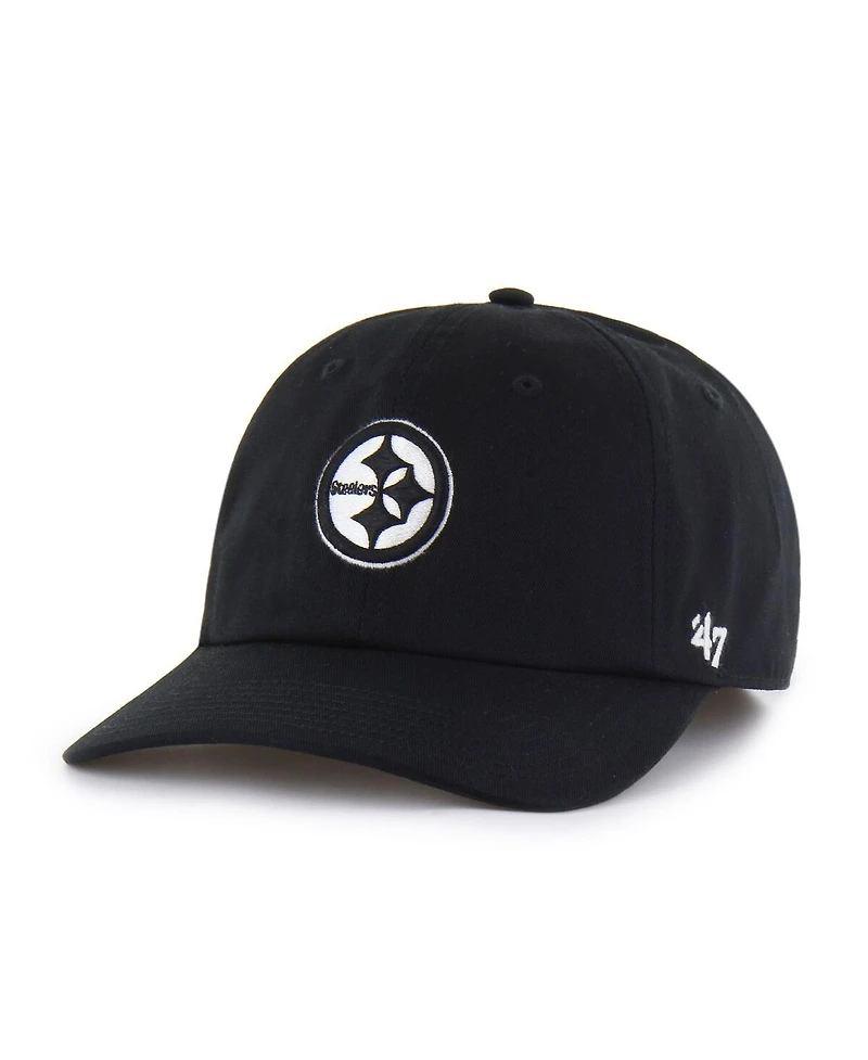 '47 Brand Men's Black Pittsburgh Steelers Foundational Franchise Fitted Hat