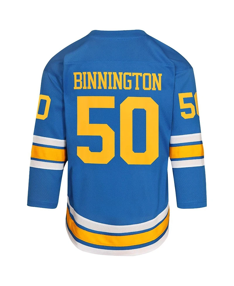 Outerstuff Big Boys and Girls Jordan Binnington Blue St. Louis Blues Home Replica Player Jersey