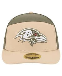 New Era Men's Light Beige/Olive Baltimore Ravens Color Pack Split Panel 59FIFTY Fitted Hat