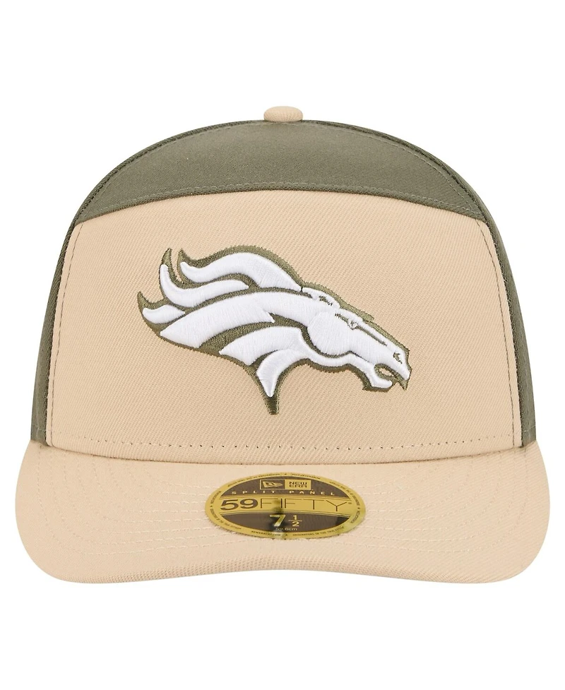 New Era Men's Light Beige/Olive Denver Broncos Color Pack Split Panel 59FIFTY Fitted Hat