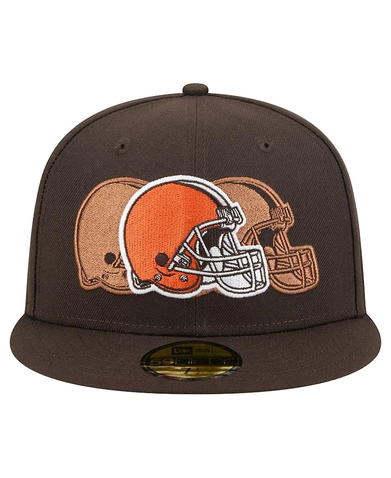 New Era Men's Brown Cleveland Browns Tri-Hit 59FIFTY Fitted Hat