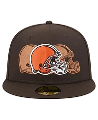 New Era Men's Brown Cleveland Browns Tri-Hit 59FIFTY Fitted Hat