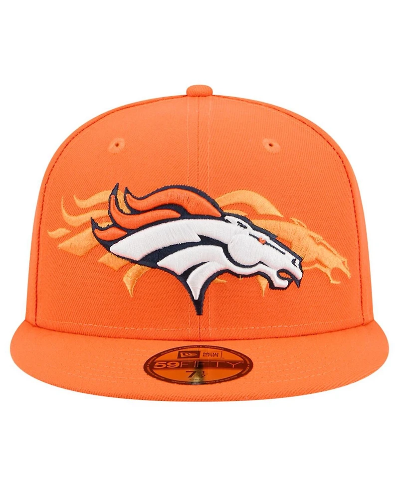 New Era Men's Orange Denver Broncos Tri-Hit 59FIFTY Fitted Hat