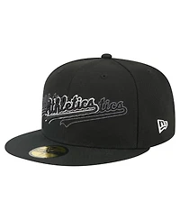 New Era Men's Black Athletics Tri-Hit 59FIFTY Fitted Hat