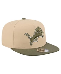 New Era Men's Light Beige/Olive Detroit Lions Color Pack A-Frame 9FIFTY Snapback Hat