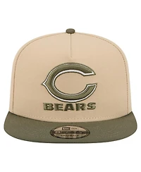 New Era Men's Light Beige/Olive Chicago Bears Color Pack A-Frame 9FIFTY Snapback Hat