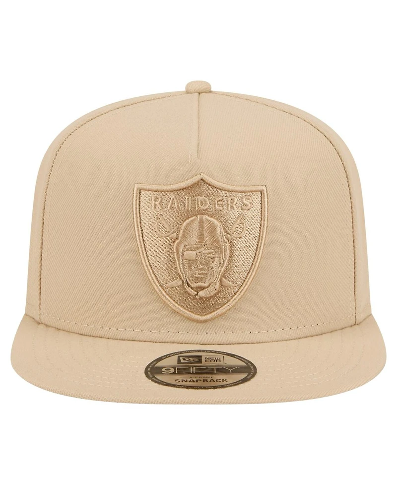 New Era Men's Light Beige Las Vegas Raiders Color Pack A-Frame 9FIFTY Snapback Hat