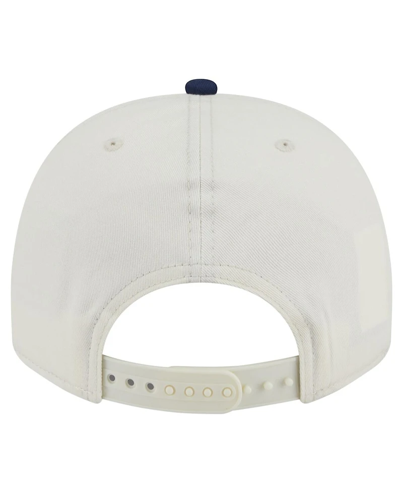 New Era Men's Cream/Navy Dallas Cowboys Chainstitch A-Frame 9FIFTY Adjustable Hat