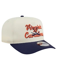 New Era Men's Cream/Navy Virginia Cavaliers Vintage Chainstitch 9FIFTY A-Frame Snapback Hat