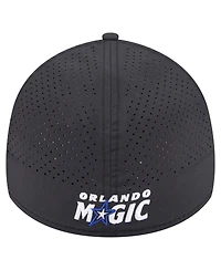 New Era Men's Black Orlando Magic Featherweight Poly Rope Flex 39Thirty Hat