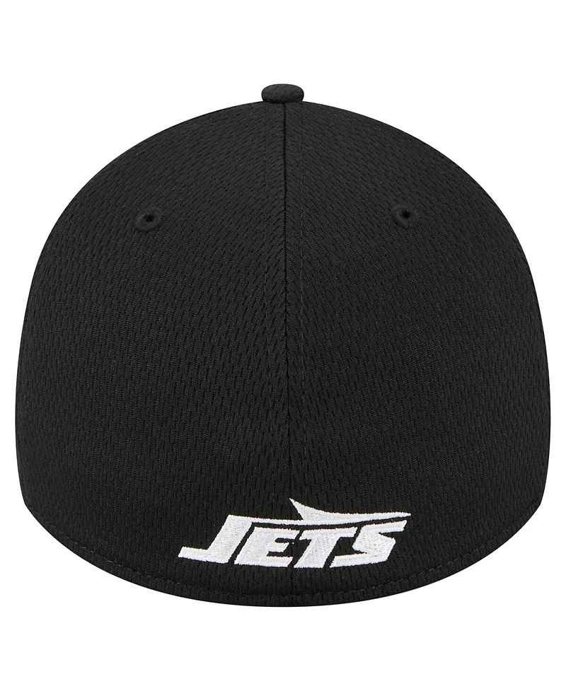 New Era Men's Black New York Jets Scoreboard 39THIRTY Flex Hat