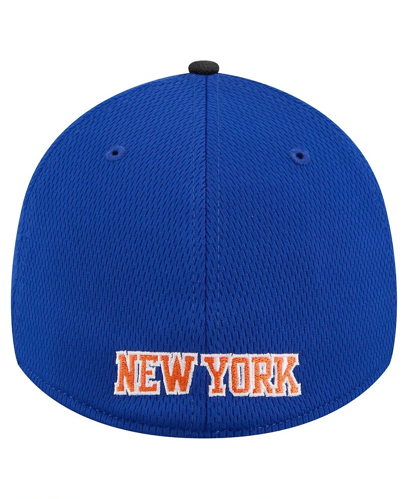 New Era Men's Blue/Black York Knicks Visor Hit 39THIRTY Flex Hat