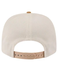 New Era Men's Tan/Light Brown Chicago Blackhawks Two-Tone Trucker 9SEVENTY Stretch Snap Adjustable Hat