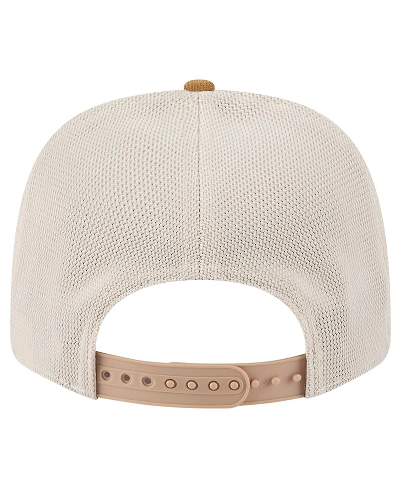 New Era Men's Tan/Light Brown Detroit Red Wings Two-Tone Trucker 9SEVENTY Stretch Snap Adjustable Hat