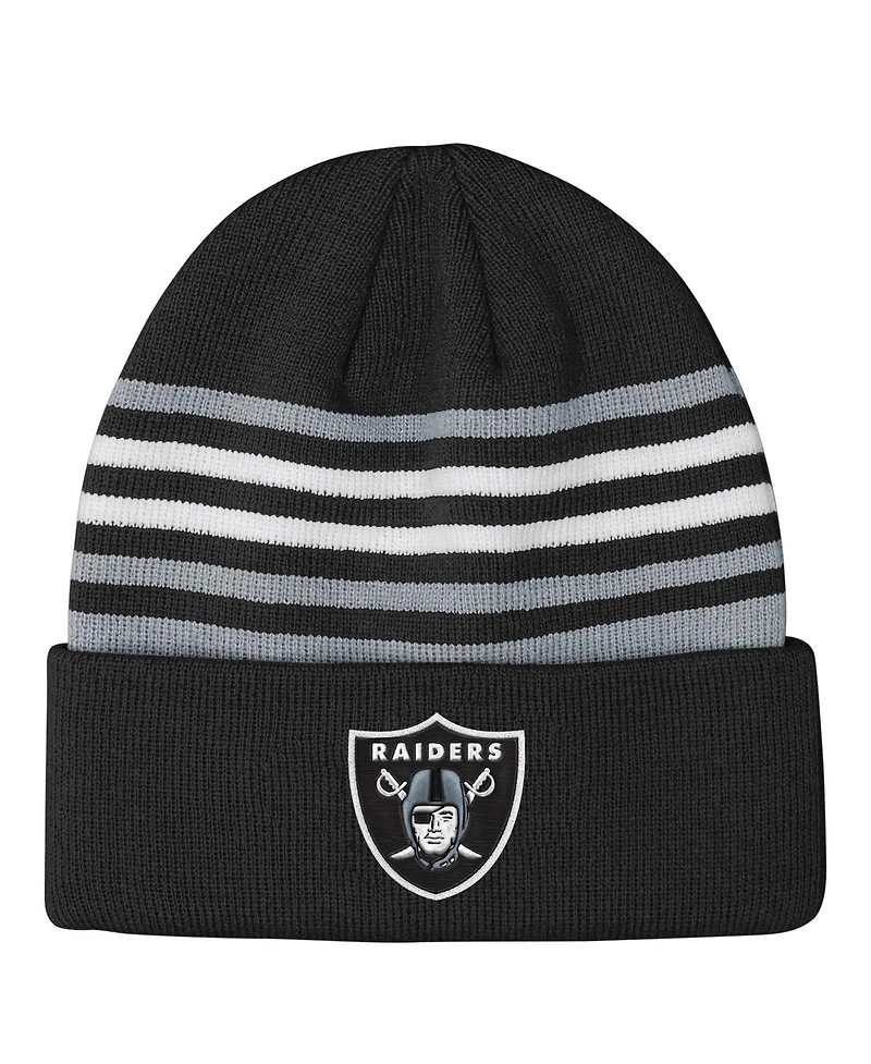 Outerstuff Big Boys and Girls Black Las Vegas Raiders Essentials Cuffed Knit Hat