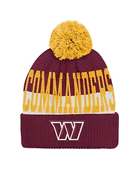 Outerstuff Big Boys and Girls Burgundy Washington Commanders Modern Fan Cuffed with Pom Knit Hat