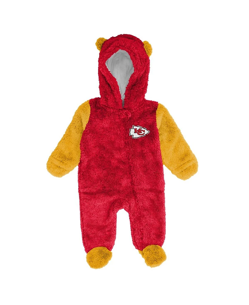 Outerstuff Baby Boys and Girls Red Kansas City Chiefs Stay Napping Fleece Bunting Full-Zip Sleeper