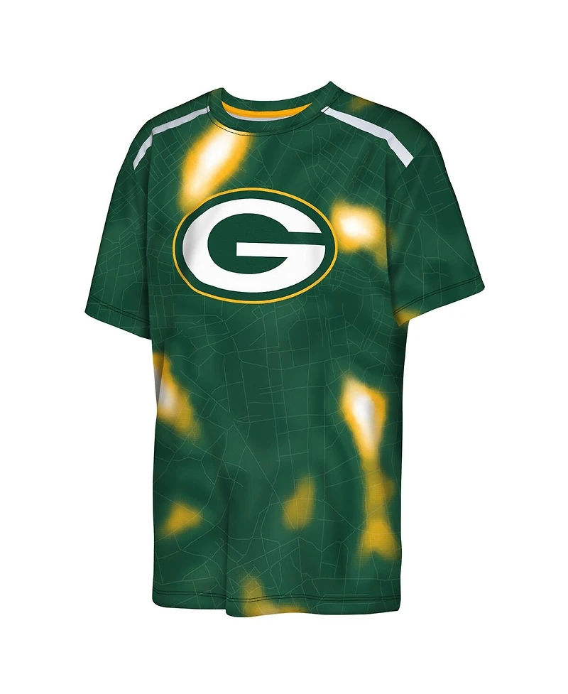 Outerstuff Big Boys and Girls Green Bay Packers End Zone Dri-Tek T-Shirt