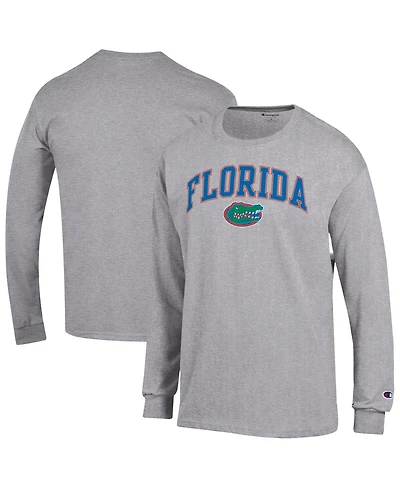Champion Men's Heather Gray Florida Gators Arched Logo Long Sleeve T-Shirt