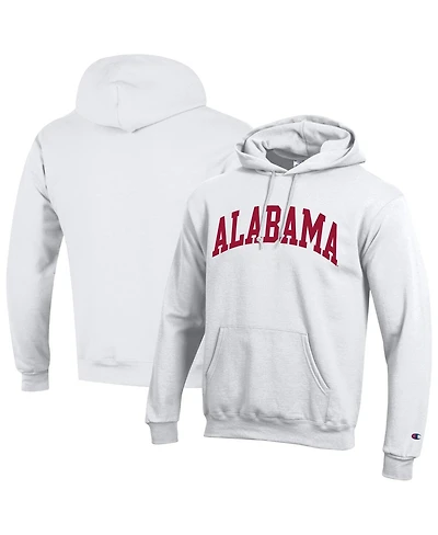 Champion Men's White Alabama Crimson Tide Basic Arch Fleece Pullover Hoodie