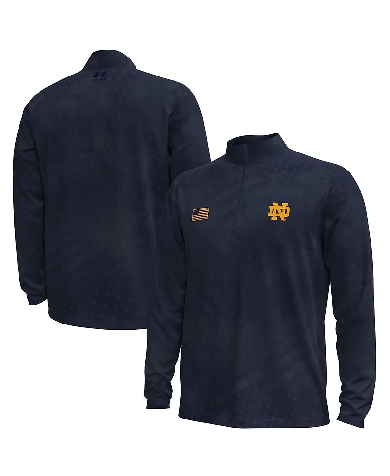 Under Armour Men's Navy Notre Dame Fighting Irish Freedom Collection ArmorFuse Half-Zip Top