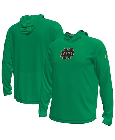 Under Armour Men's Kelly Green Notre Dame Fighting Irish Sideline Knockout Long-Sleeve Hooded T-Shirt