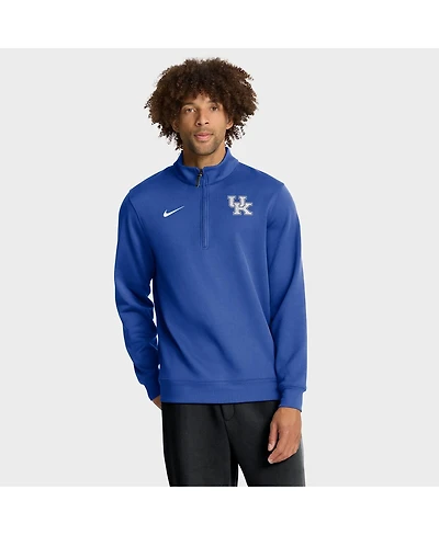 Nike Men's Royal Kentucky Wildcats 2025 Coaches Premium Dri-fit Half-Zip Pullover Hoodie