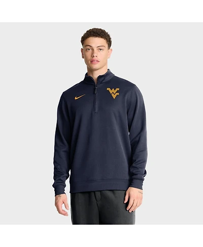 Nike Men's Navy West Virginia Mountaineers 2025 Coaches Premium Dri-fit Half-Zip Pullover Hoodie