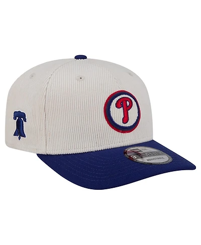 New Era Men's Cream/Dark Blue Philadelphia Phillies Loyal 9SEVENTY Adjustable Hat