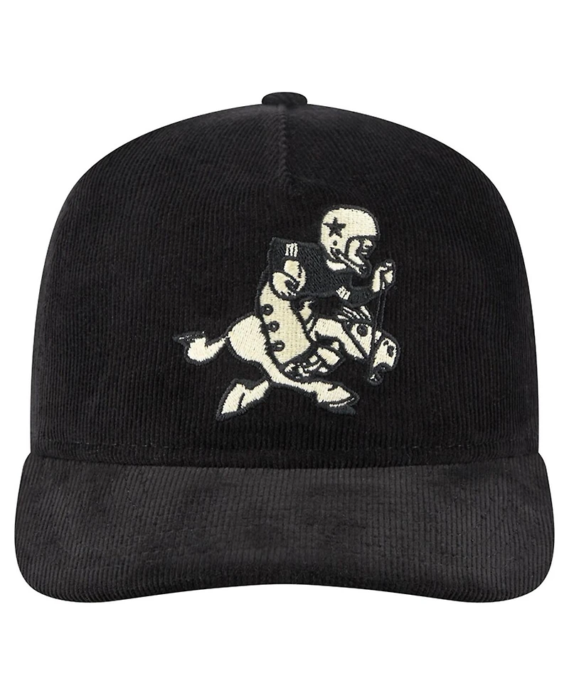 New Era Men's Black Dallas Cowboys Retro Joe Nostalgic Corduroy Golfer Adjustable Hat