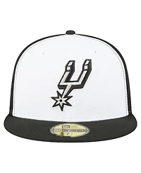 New Era Men's White/Black San Antonio Spurs Repeat 59Fifty Fitted Hat