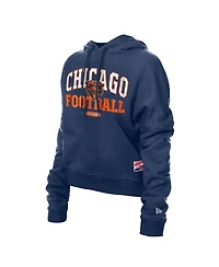 New Era Women's Navy Chicago Bears Throwback Boxy Hoodie Sweatshirt
