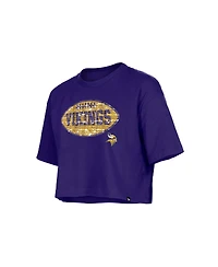 New Era Girl's Purple Minnesota Vikings Flip Sequin Boxy T-Shirt