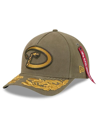 New Era Men's Olive Arizona Diamondbacks A-Frame 9FORTY Adjustable Hat