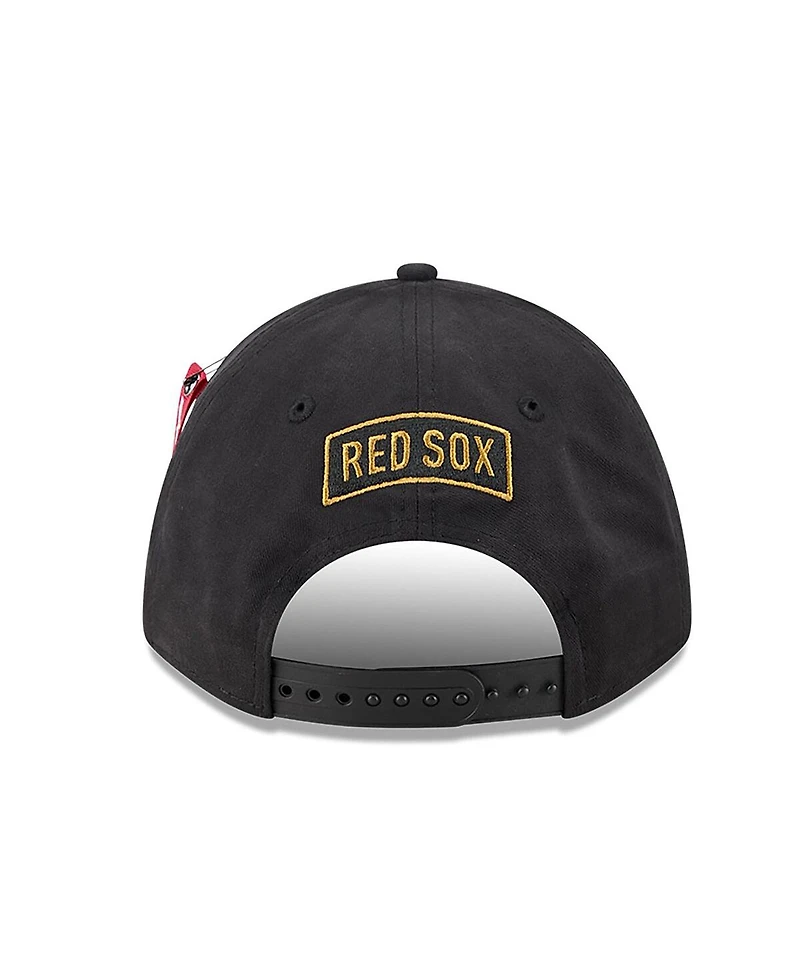 New Era Men's Black Boston Red Sox A-Frame 9FORTY Adjustable Hat