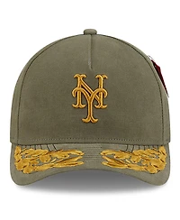 New Era Men's Olive New York Mets A-Frame 9FORTY Adjustable Hat