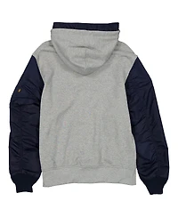 New Era Men's Heather Gray/Navy Detroit Tigers Full-Zip Hoodie Jacket