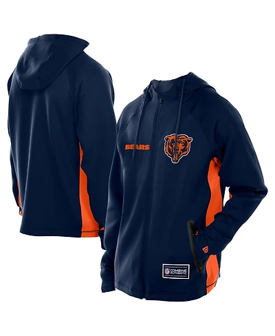 New Era Men's Navy Chicago Bears Combine Authentic Raglan Scuba Full-Zip Hoodie