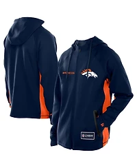 New Era Men's Navy Denver Broncos Combine Authentic Raglan Scuba Full-Zip Hoodie