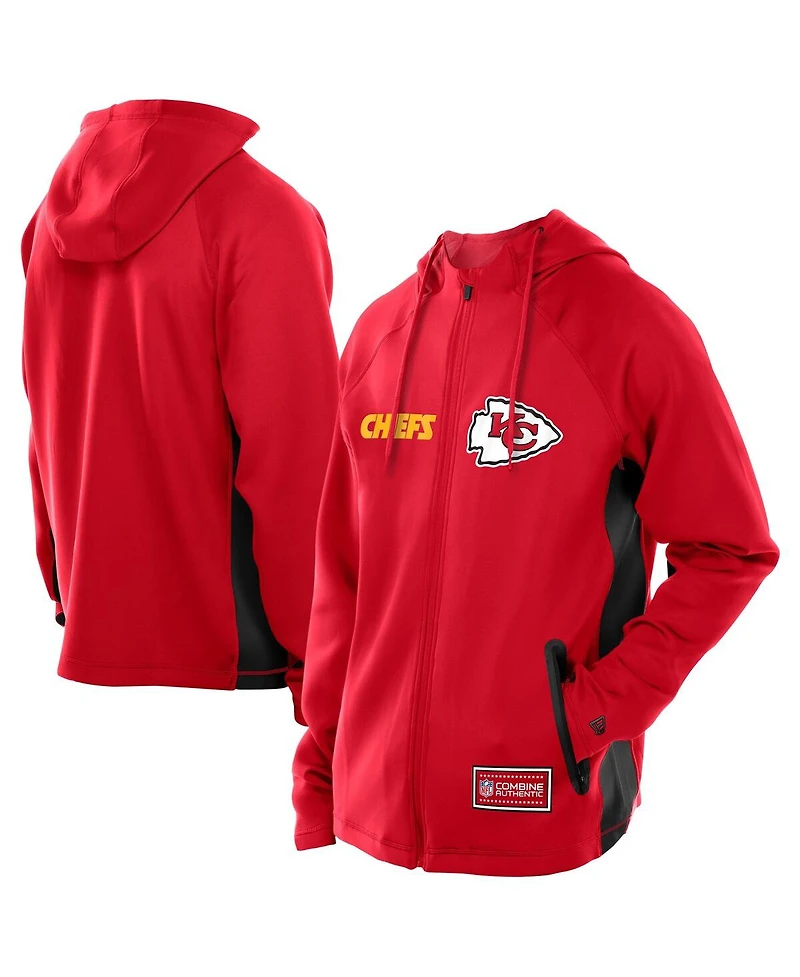 New Era Men's Red Kansas City Chiefs Combine Authentic Raglan Scuba Full-Zip Hoodie