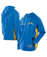 New Era Men's Powder Blue Los Angeles Chargers Combine Authentic Raglan Scuba Full-Zip Hoodie