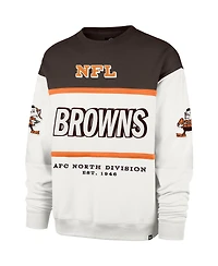 '47 Brand Men's White Cleveland Browns Throwback Breeze Maximalist Sweatshirt