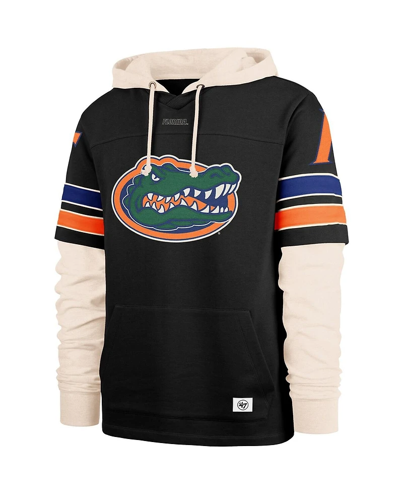 '47 Brand Men's Black Florida Gators Split Zone Cornerback Lacer Pullover Hoodie