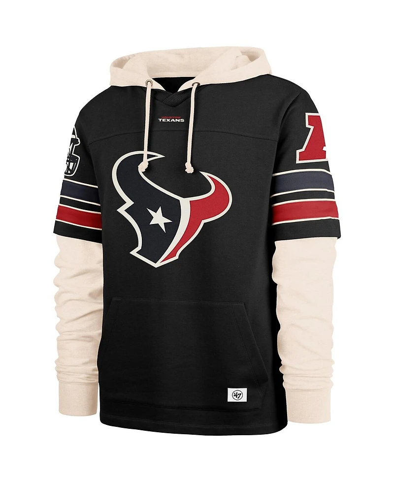 '47 Brand Men's Black Houston Texans Split Zone Cornerback Duo Hoodie