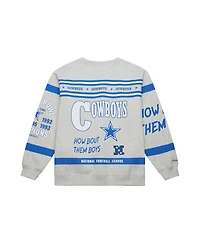 Mitchell & Ness Men's Heather Gray Dallas Cowboys All Over Print Retro Fleece Sweatshirt